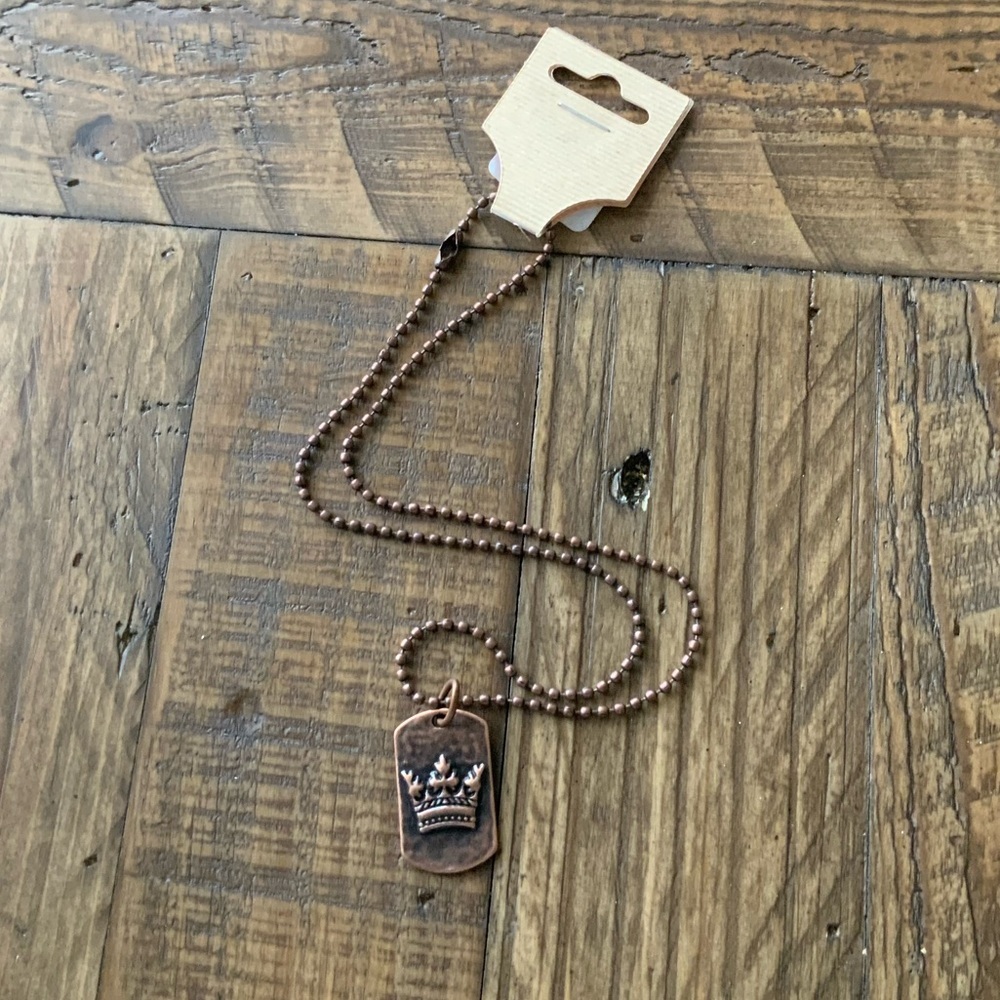Turquoise Haven Bronze Crown Necklace